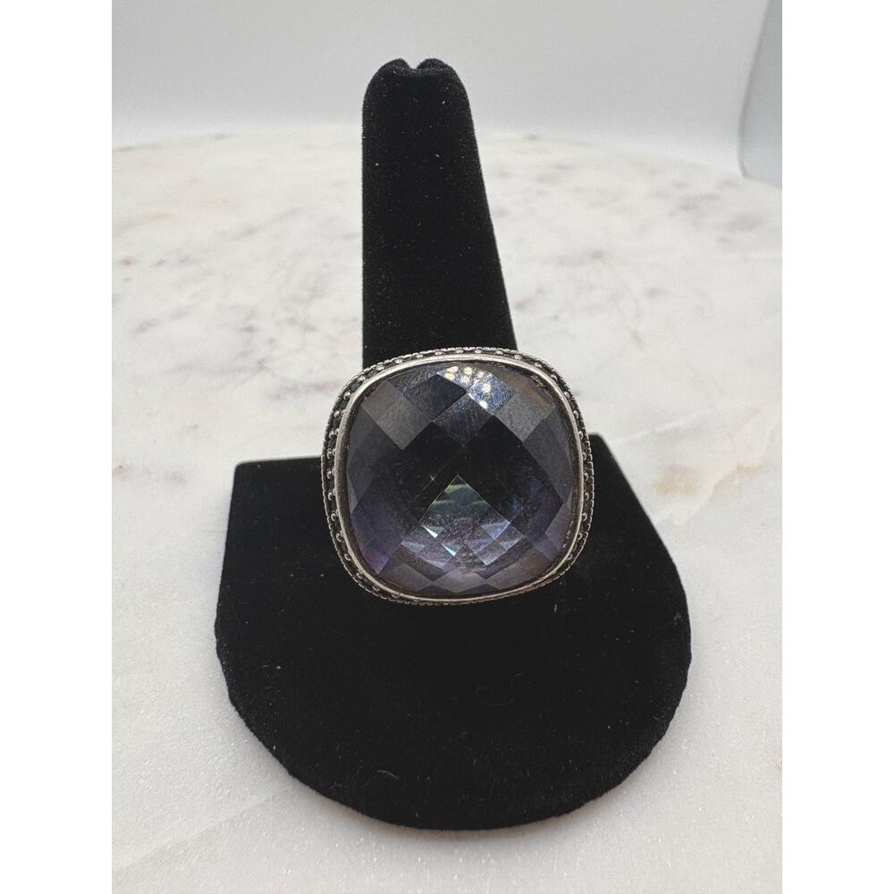 Vintage VTG blue topaz ring sterling silver 925 size 10.5 thailand 16.61g